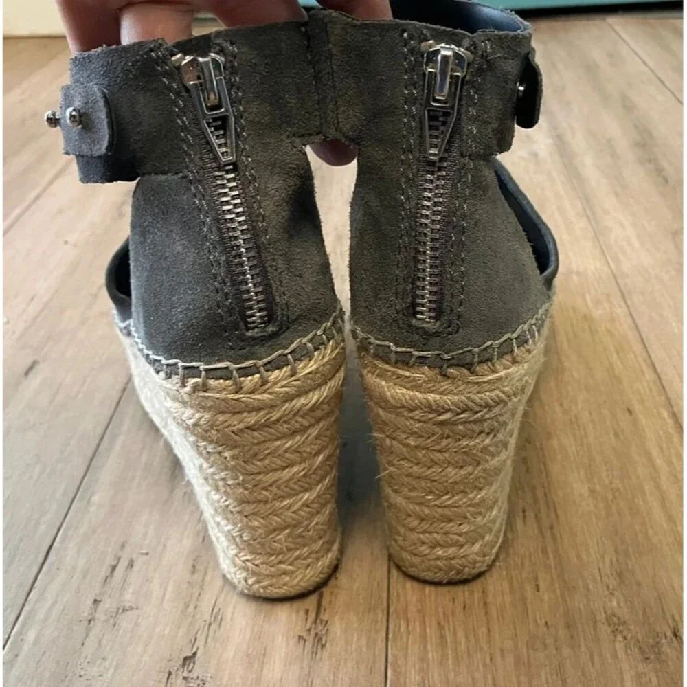 Dolce Vita dark grey suede ankle strap platform women’s heels. Size 7